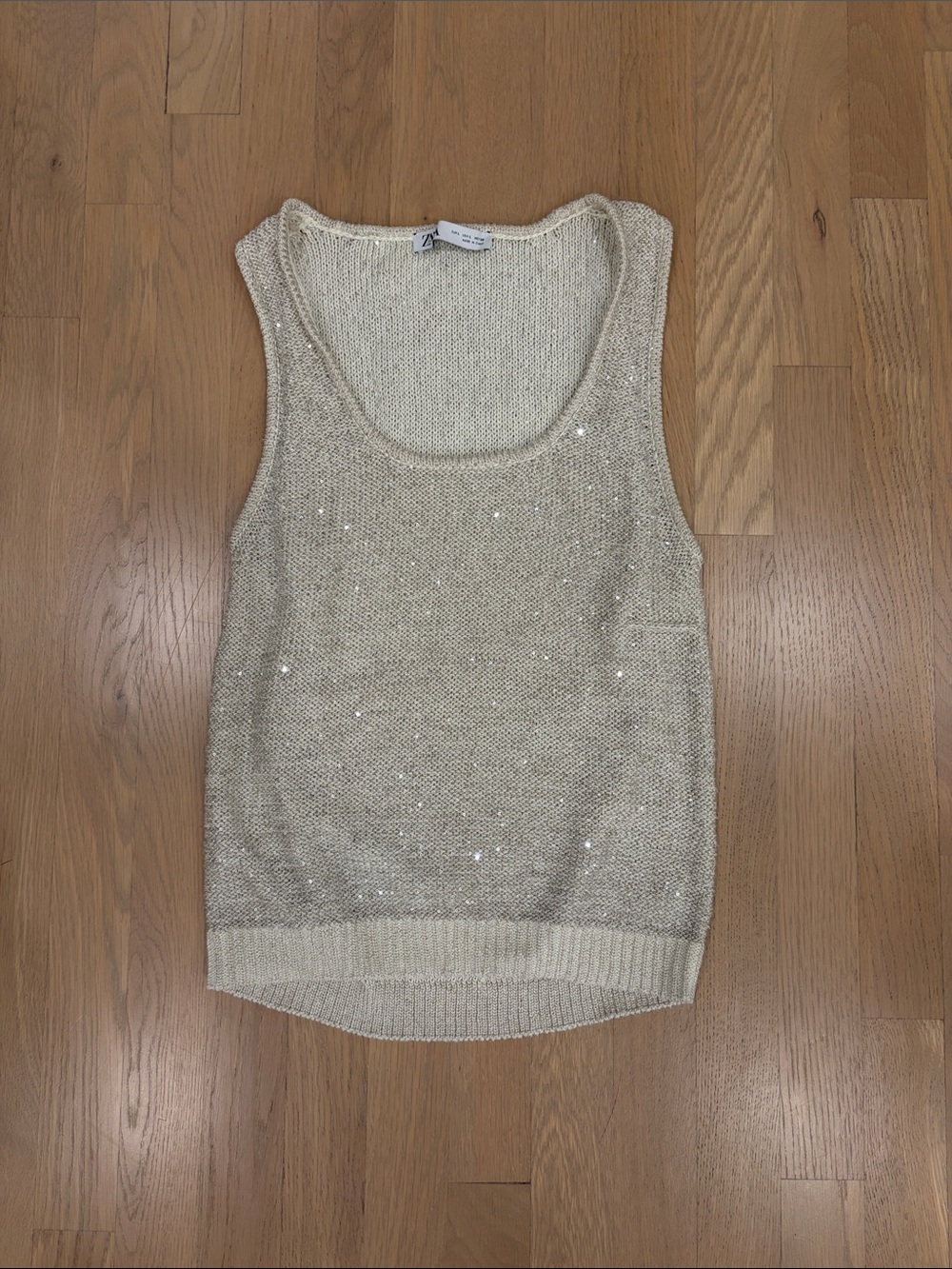 Zara Sequin Knit Tank Top